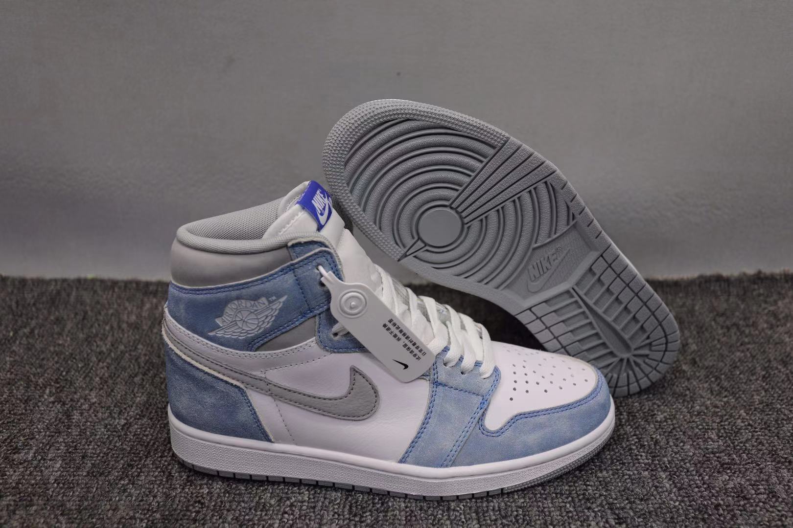 New 2021 Air Jordan 1 Gint Blue White - Click Image to Close